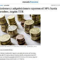 Las fusiones y adquisiciones cayeron el 10% hasta septiembre, segn TTR